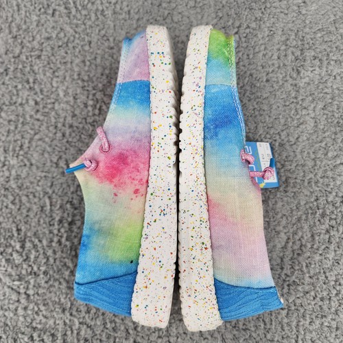 Hey Dude Girls Shoes Sz 3 Wendy Youth Dreamer Magic Rainbow Pink Blue Kids - Picture 5 of 12
