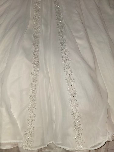David’s Bridal Ivory WEDDING DRESS Sz 22W Glass Crystal Beads & Lace Strapless - Picture 16 of 20
