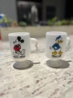 Vintage Pair of  Disney Milk Glass Coffee Mugs (Mickey & Donald)