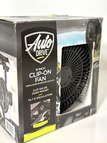 Auto Drive 6-Inch Clip-On Oscillating Car Fan 12V Plug Dash Mount Portable - Picture 2 of 19