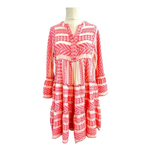 Devotion Twins Size XS 8 10 (4 6 US) Pink White Ella Tiered Mini Dress - Picture 7 of 24