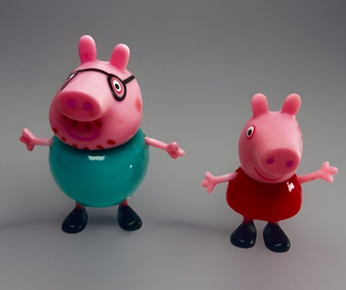 Peppa Pig & Daddy Pig Mr. 2003 Action Figure Father Dad Cartoon Cake Topper - Picture 1 of 7