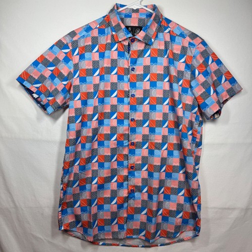 Waimea Collection Mens S Button Down Shirt Short Sleeve Colorful Pattern Casual - Picture 2 of 9