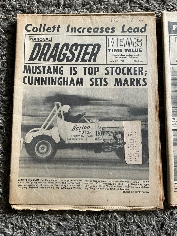 National Dragster News 1965 = publicación de carreras de arrastre de colección = julio/septiembre Foto 2 de 4