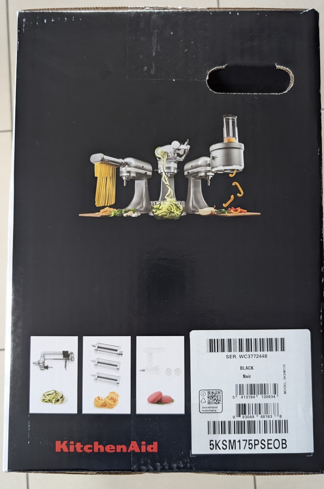 KitchenAid ARTISAN 5KSM175PS EOB 300W Küchenmaschine - Onyx Schwarz, OVP, Neu
