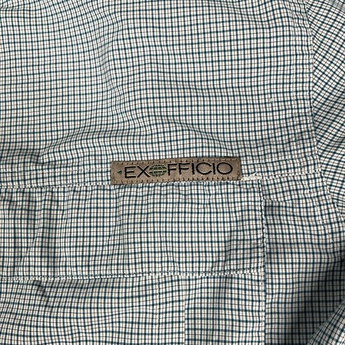 ExOfficio Shirt Mens XL Insect Shield Blue Button Down Snaps Long Sleeve Outdoor - Picture 3 of 7