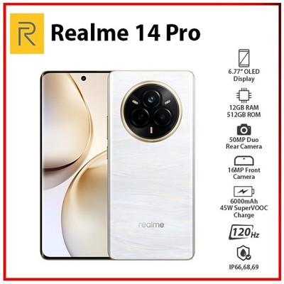 NEW Realme 14 Pro 5G 12GB+512GB WHITE Dual SIM Global Ver. Android Mobile Phone