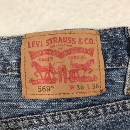 LEVIS 569 Jean Men 38x36 (36/36 tag) Loose Straight Light Whisker Wash Wide Leg - Picture 12 of 16