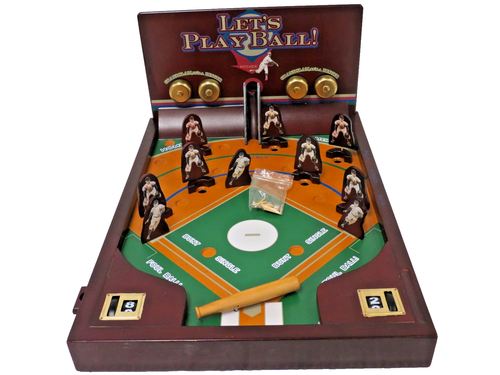Arcade Baseball Wooden Game Set Vintage Style Tabletop Pinball Complete 14+