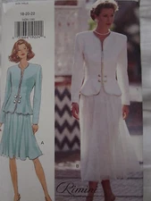 UNCUT Vintage Butterick SEWING Pattern 3429 RIMINI Design Top & Skirt 6-22 OOP 