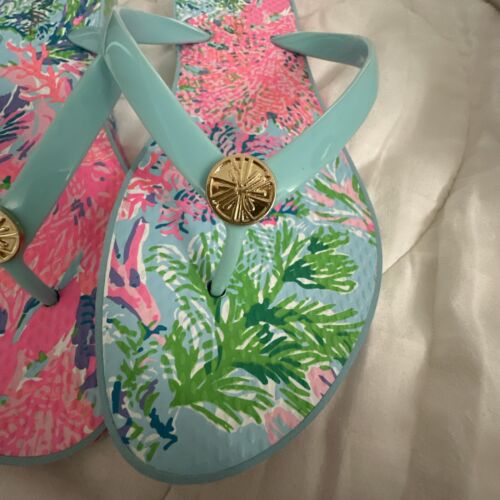 Lilly Pulitzer Women 9/10 Sway With Me POOL FLIP FLOPS Sandals Summer Shoes NWT - Picture 2 of 5
