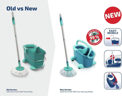Leifheit Set CLEAN Twist Disc Mop Ergo 2.0 Mit Rollwagen, Bodenwischer Mit Mikro - Bild 7 von 12