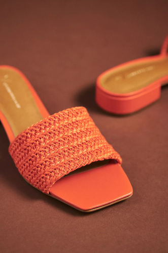 Maeve NIB The Coralie Mule Slide Sandals Size 40 (US 9/9.5) Anthropologie Orange - Picture 4 of 13