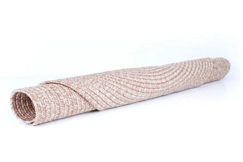Outdoor Garden Rug Portable Mat for Decking Patio Round Faux Jute Plain 120 cm - Picture 3 of 10