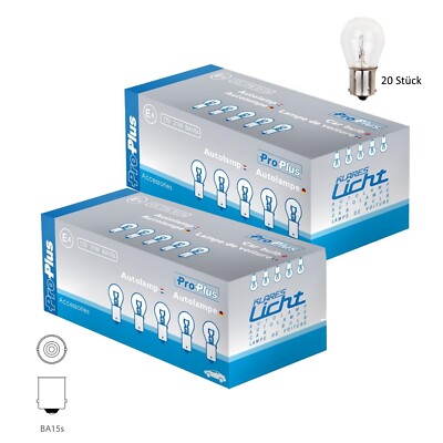 20 x Glühbirne BA15s Fassung Sockel 12V 21W Lampe Autolampe Kugellampe Birnen
