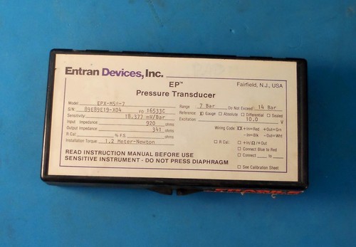 ENTRAN DEVICES, INC. EP PRESSURE TRANSDUCER EPX-M5*-7, 7-14 bar RANGE - Picture 6 of 7