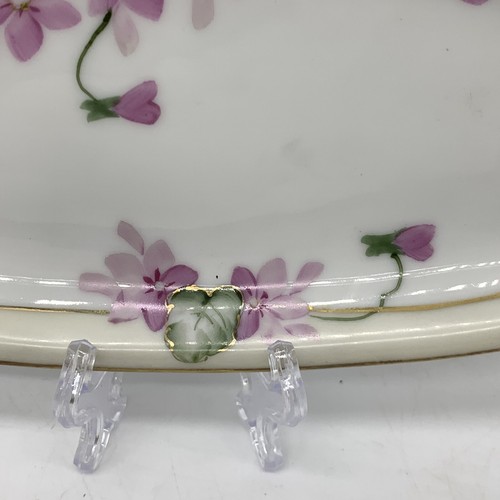 Antique 1920 Nippon Hand Painted Floral 8.25" Sushi Dish / Handled Nappy Bowl - Picture 5 of 10
