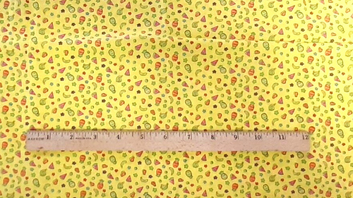1 Yard Fabric *Tutti Fruity Tiny Bright Print On Yellow *100% Cotton - Picture 4 of 5