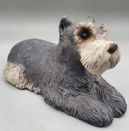 Vintage SANDRA BRUE Sandicast Schnauzer Dog Sandstone 9" Sculpture 1981 - Bild 2 von 6