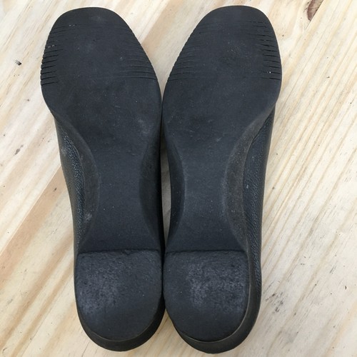 Zapatos de salón Salvatore Ferragamo para mujer 8,5 4A cuña estrecha cuero negro sin cordones - Imagen 8 de 10