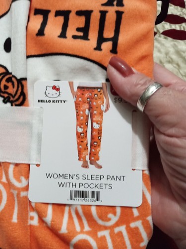 NWT Womens Hello Kitty Halloween Pajama Pants Plus Size  2XL 18-20 Sleep Lounge - Picture 2 of 5