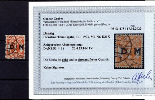 Gdansk Service 31X True Stamped BPP Befund (K3496