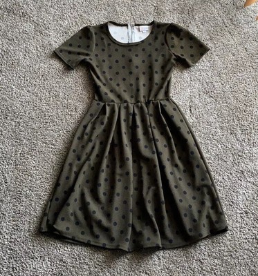 olive green polka dot dress