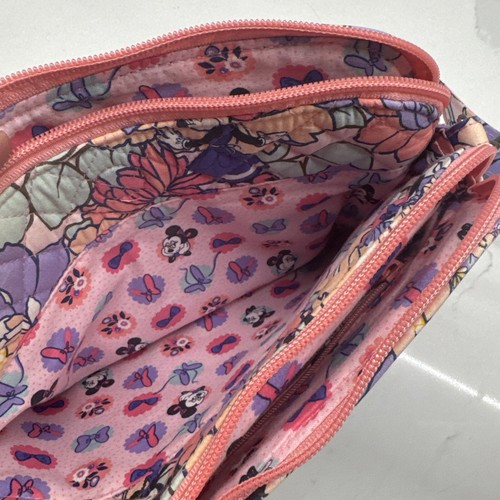 Vera Bradley Minnie Mouse Garden Party Triple Zip Hipster Crossbody Purse New - Picture 5 of 10