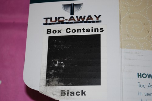 Tuc-Away Designer Fold Away Plastic End Side Front Table Desk Black New M3740 - Picture 14 of 16