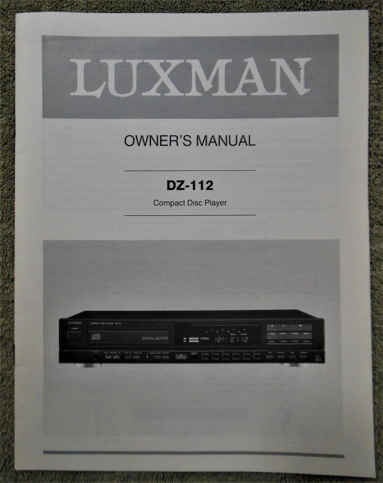 **ORIGINAL** Luxman DZ-112 Owner's Manual