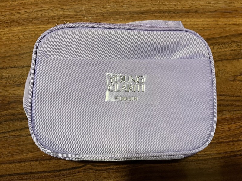 Young Clariti Bio Uth Lilac Zip Around Travel Storage Cosmetic Bag Brush Holder