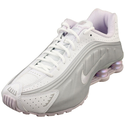 Nike Shox R4 Womens Fashion Sneakers in White Silver - 6.5