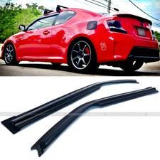 For 11-16 Scion tC tC2 AGT20 Mugen Style 3D Wavy Pair Window Visor Black Tinted