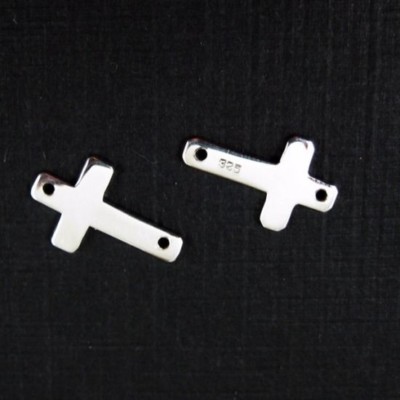 Silver Cross-Sterling Silver Sideways Cross-Smooth Silver Connectors-16x10 mm Silver Cross-Sterling Silver Sideways Cross-Smooth Silver Connectors-16x10 mm