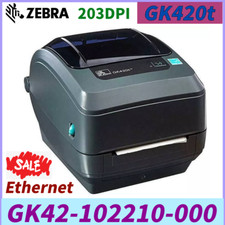 Zebra GK420T Direct + Thermal Transfer Printer Ethernet 203dpi GK42-102210-000