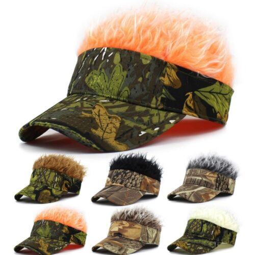 Cappello uomo donna capelli finti berretto sportivo sole outdoor-visiera mimetico parrucca cappelli - Foto 5 di 20