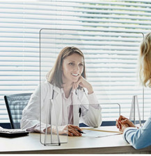 Lot of 2 Clear Plexiglass Sneeze Guard Counter Shield Divider Window 32" X 24"