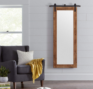 Rustic Full Length Mirror Farmhouse Sliding Barn Door Vintage Look