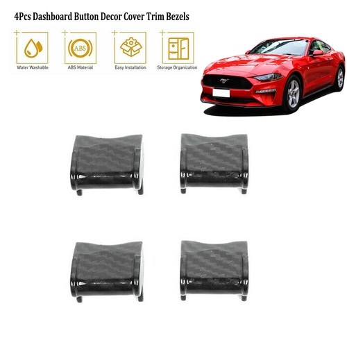 4pcs Dashboard Navigation Switch Button Cover Trim For Ford Mustang 2015+ Carbon - Picture 4 of 9