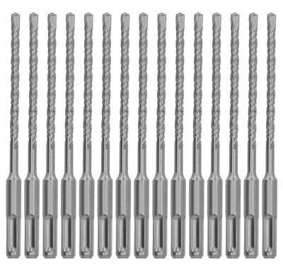 1/4''x6'' SDS Plus Rotary Hammer Drill Bit Carbide Tip for Concrete Masonry-15Pcs