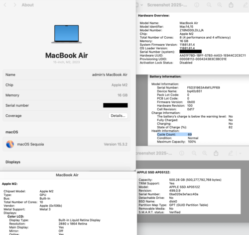 Apple MacBook Air 2023 15 Inch 3.49GHz M2 8-Core 512GB SSD 16GB RAM 10C GPU - Picture 2 of 13