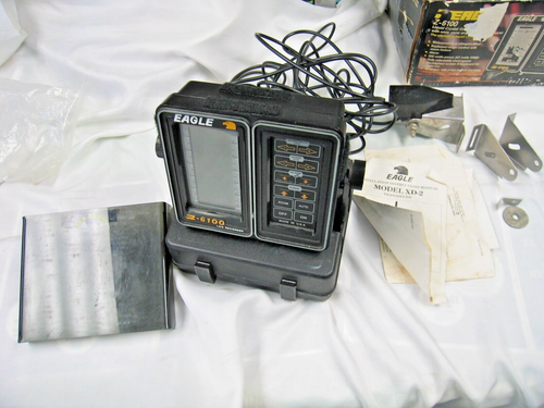 Eagle Z-6100 LCG Fish Finder Monitor With Transponder Tested Working - Picture 4 of 7