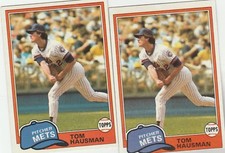 FREE SHIPPING-MINT-1981 Topps #359 Tom Hausman New York Mets Baseball Card-2 CDS