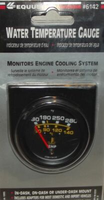 Equus  2 Inch Black Mechanical Water Tempature Gauge  6142