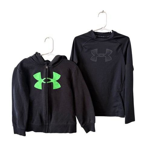 Under Armour Hoodie/Shirt Lot Boys 5/Small Black Full Zip, Long Sleeve - Picture 4 of 4