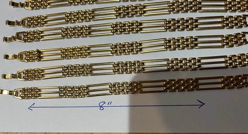 10 GOLDTONE LINK BRACELETS - BRAND NEW - CLASSIC DESIGN - Picture 2 of 2