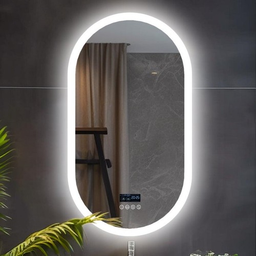 Badspiegel mit LED Beleuchtung 4Touch+Beschlagfrei+Bluetooth+Uhr LED Wandspiegel - Bild 20 von 41