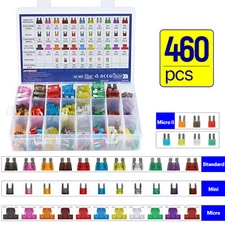 460Pcs Car Blade Fuses Assorted Set Van Bike Micro Truck 2-40A Box Mini Standard