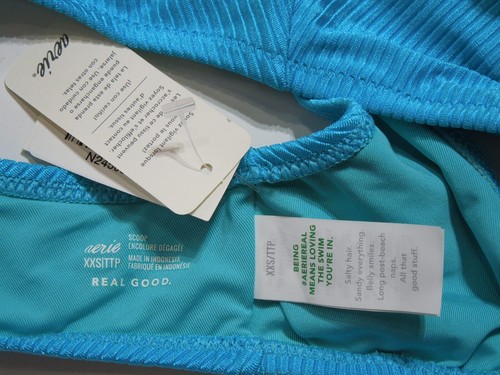 NEW AMERICAN EAGLE AERIE XXS 2pc SWIMSUIT, BIKINI BOTTOMS & SCOOP TOP - Picture 6 of 8