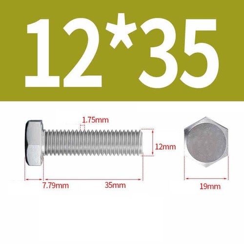 Hexagon Bolt Set Screws Fully Threaded Hex A2 Stainless Steel M12 M14 M16-M24 - Picture 10 of 162